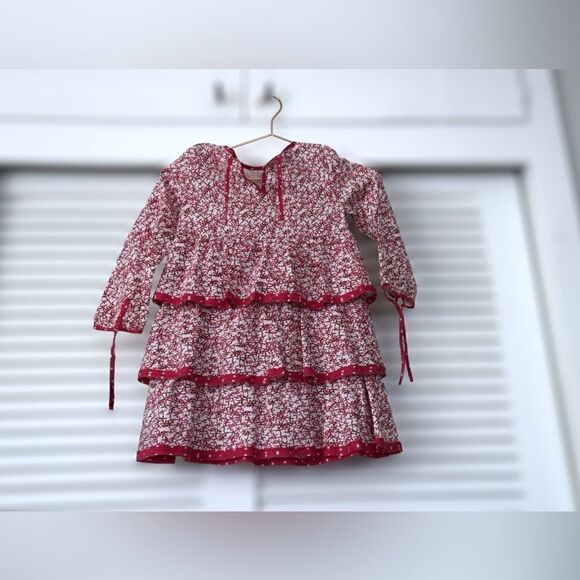 Carolina Herrera Kids Cotton Silk tiered Dress Size 6 - Picture 3 of 12